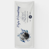 Banderoles Mariage Anniversaire de fête PHOTO Bienvenue Blue  (Vertical)