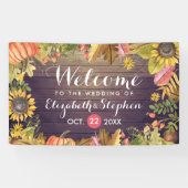 Banderoles Mariage Bienvenue Automne Érable Feuille Citrouill (Horizontal)