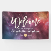 Banderoles Mariage Bienvenue Galaxy Stars Nebula Constellatio (Horizontal)