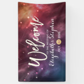 Banderoles Mariage Bienvenue Galaxy Stars Nebula Constellatio (Vertical)