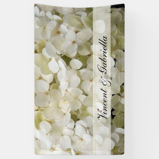 Banderoles Mariage blanc Hydrangea (Vertical)