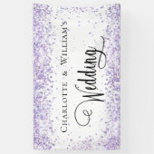 Banderoles Mariage blanc violet lavande bienvenue (Vertical)