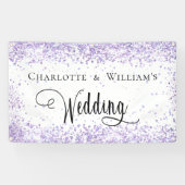 Banderoles Mariage blanc violet lavande bienvenue (Horizontal)