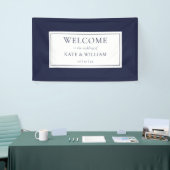Banderoles Mariage bleu classique de la Marine moderne Bienve (Salon professionnel)