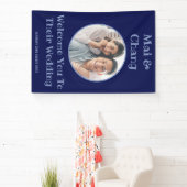 Banderoles Mariage bleu marine Affiche de bienvenue Couple Ph (Insitu)