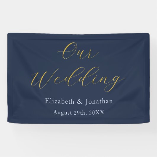 Banderoles Mariage bleu opulent (Horizontal)