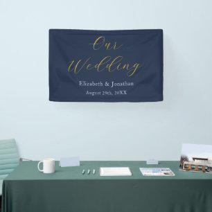 Banderoles Mariage bleu opulent