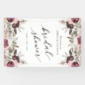 Banderoles Mariage Bohème Floral Bourguignon (Horizontal)
