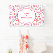 Banderoles Mariage boho rose moderne (En situation)