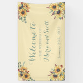 Banderoles Mariage botanique de tournesol rustique (Vertical)