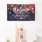 Banderoles Mariage Bourgogne Floral Purple String Script (En situation)