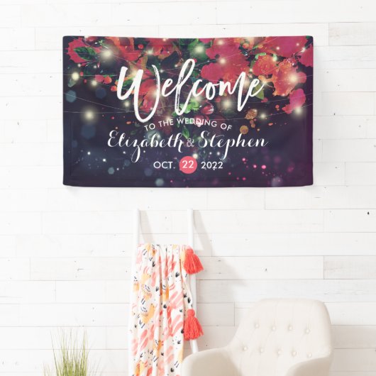 Banderoles Mariage Bourgogne Floral Purple String Script (En situation)