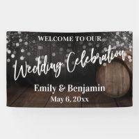 Mariage Célébration du tonneau de bois rustique et