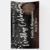 Banderoles Mariage Célébration du tonneau de bois rustique et (Vertical)