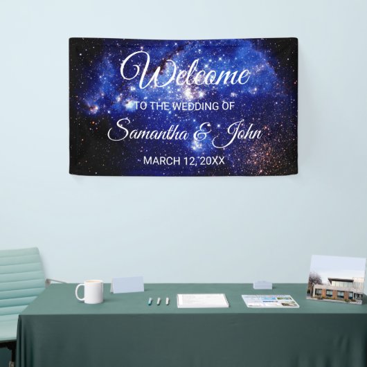 Banderoles Mariage céleste des étoiles bleues et blanches (Salon professionnel)
