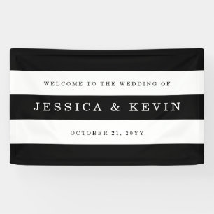Banderoles Mariage Chic Black Stripes