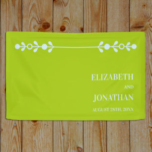 Banderoles Mariage Citron Vert et Bleu Côtiers