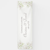 Banderoles Mariage Classique Rose Blanche (Vertical)
