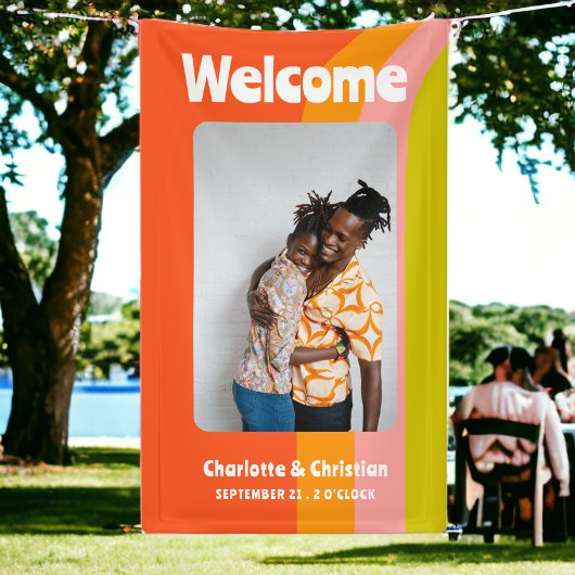 Banderoles Mariage d'accueil Gras Retro Citrus