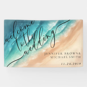 Banderoles Mariage d'accueil pour la fête d'été Ocean Beach