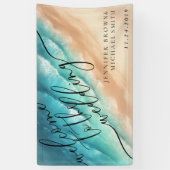 Banderoles Mariage d'accueil pour la fête d'été Ocean Beach (Vertical)