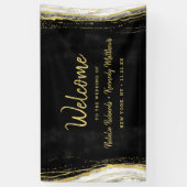 Banderoles Mariage d'Agate Black White & Gold (Vertical)