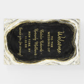 Banderoles Mariage d'Agate Black White & Gold (Horizontal)