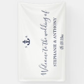Banderoles Mariage d'Ancre bleu marine Monogram (Vertical)