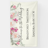 Banderoles Mariage d'aquarelle florale rose moderne (Vertical)