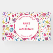 Banderoles Mariage d'aquarelle Hedgerow Fleurs sauvages (Horizontal)