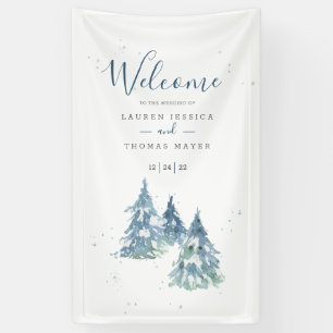 Banderoles Mariage d'aquarelle hiver À feuillage persistant T