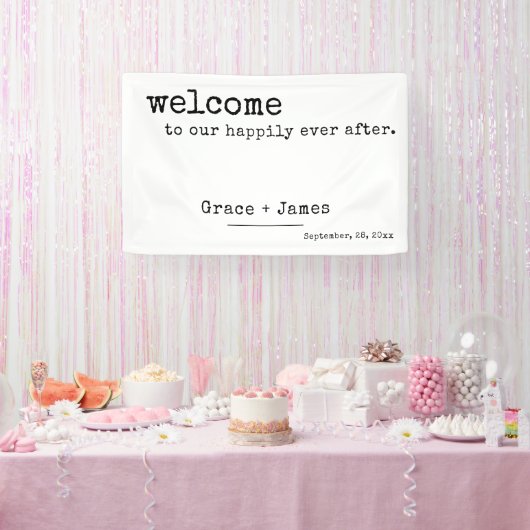 Banderoles Mariage de bienvenue de la typographie de machine  (Fête)