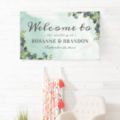 Banderoles Mariage de bienvenue de l'Eucalyptus botanique (En situation)