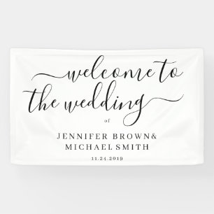 Banderoles Mariage de bienvenue formel simple propre minimal