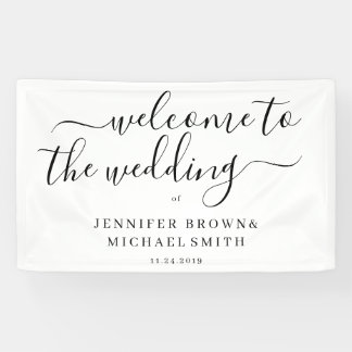 Banderoles Mariage de bienvenue formel simple propre minimal