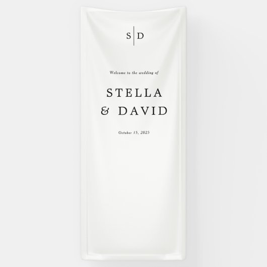 Banderoles Mariage de bienvenue Monogram Vinyl Banner (Vertical)