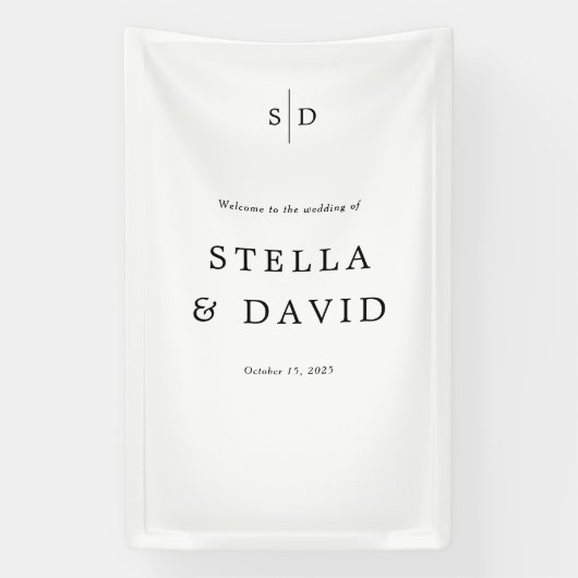 Banderoles Mariage de bienvenue Monogram Vinyl Banner (Verticale)