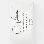 Banderoles Mariage de bienvenue noir blanc (Verticale)