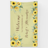 Banderoles Mariage de bienvenue Sunflowers Greenery (Vertical)