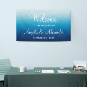 Banderoles Mariage de bord de mer Sky et Ocean Blue Gradient (Salon professionnel)