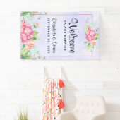 Banderoles Mariage de cadre Floral rose moderne (En situation)