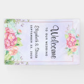 Banderoles Mariage de cadre Floral rose moderne (Horizontal)