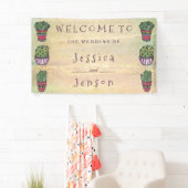 Banderoles Mariage de Cute Cactus (En situation)