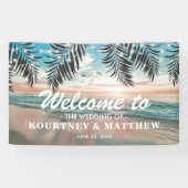 Banderoles Mariage de destination de plage tropicale (Horizontal)