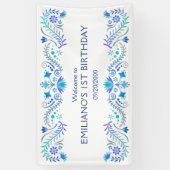 Banderoles Mariage de douche Fiesta Blue Anniversaire (Vertical)