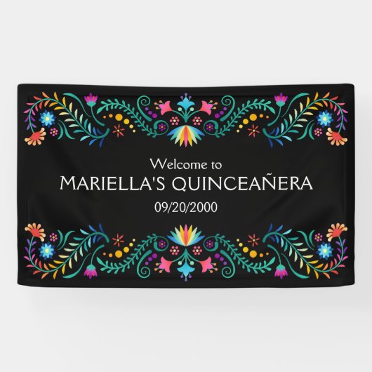 Banderoles Mariage de douche Fiesta Floral (Horizontal)