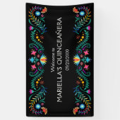 Banderoles Mariage de douche Fiesta Floral (Vertical)