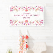 Banderoles Mariage de douche Fiesta Rose Anniversaire (En situation)