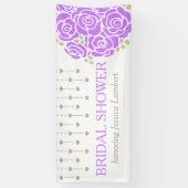 Banderoles Mariage de douche nuptiale violet nom de la person (Vertical)