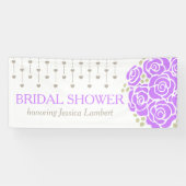 Banderoles Mariage de douche nuptiale violet nom de la person (Horizontal)